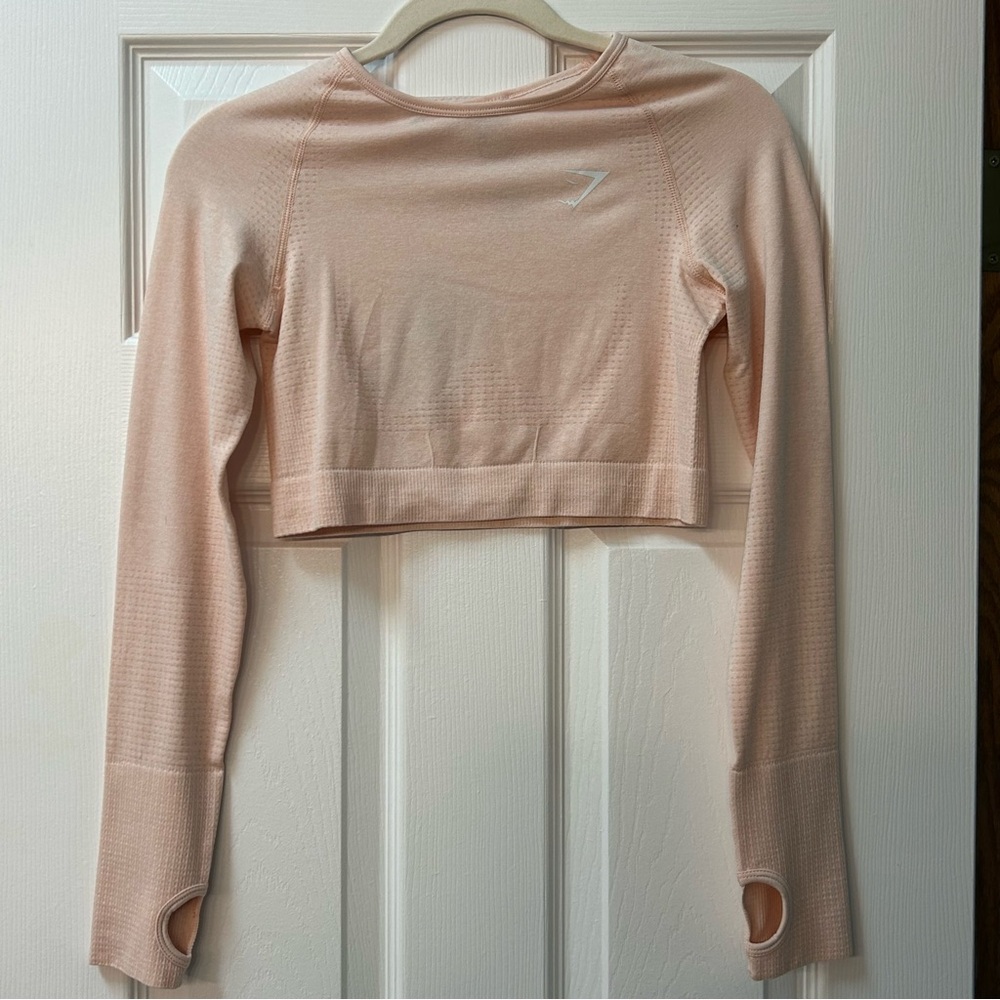 NWT Gymshark Women's Pink Long Sleeve Crop Top